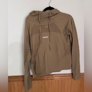 Gymshark Beige Perforated Hoodie